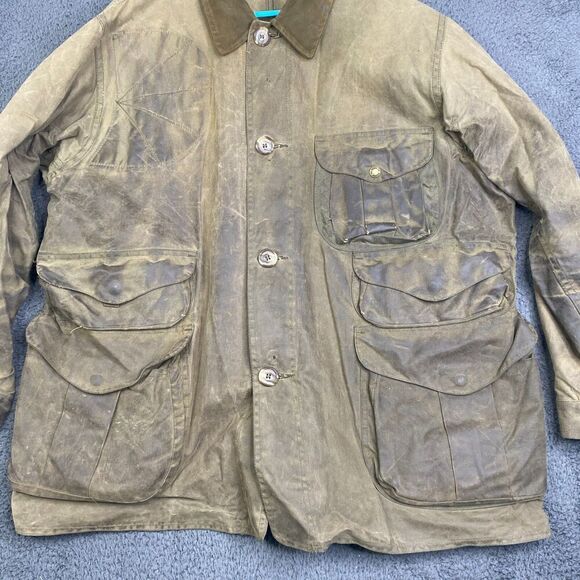 Vintage CC Filson Style 462 Tin Cloth Waxed Jacket Coat Hunting Size XL USA - Picture 6 of 11
